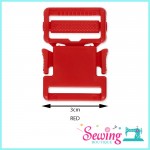 BUTTON - BUCKLE-SQUARE-PLASTIC-30MM(BROWN, LIGHT BLUE, PINK, RED, WHITE & YELLOW)